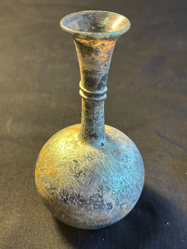Photo 3 of 100BC-200AD ANCIENT ROMAN BOTTLE DECORATED GLASS H4�”