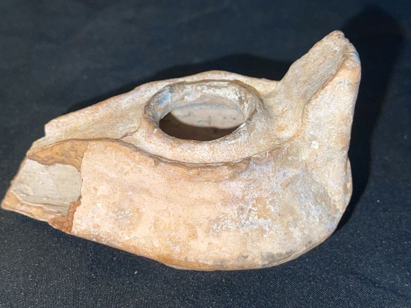 Photo 2 of 100 BC. ANCIENT GREEK OIL LAMP H2.25”