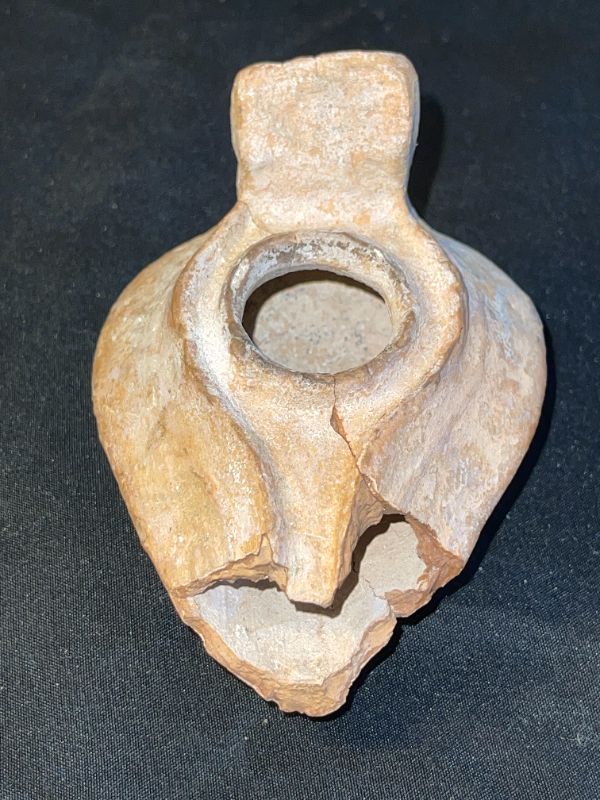 Photo 3 of 100 BC. ANCIENT GREEK OIL LAMP H2.25”