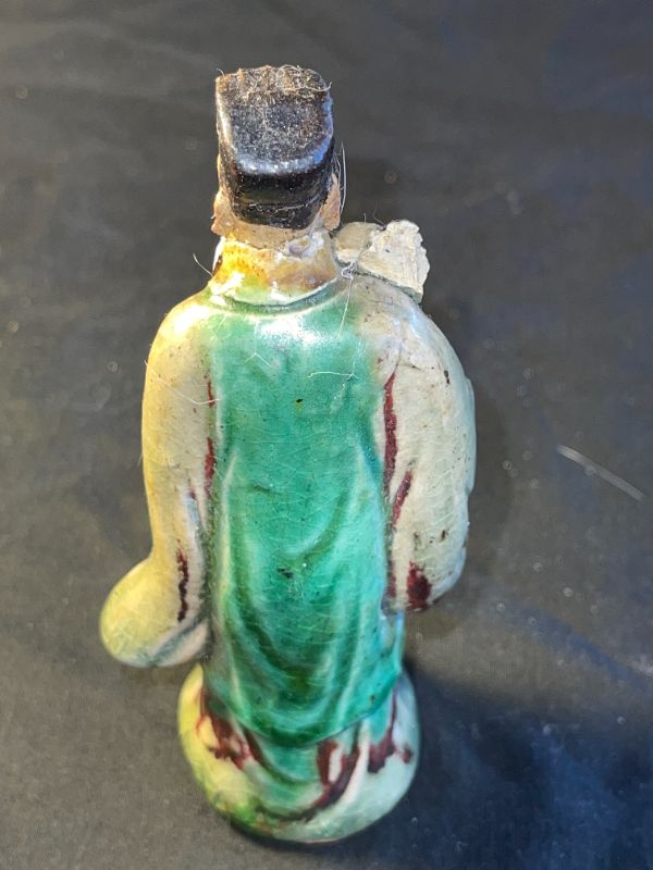 Photo 2 of ANCIENT CHINESE STATUE GLAZED POTTERY H5”