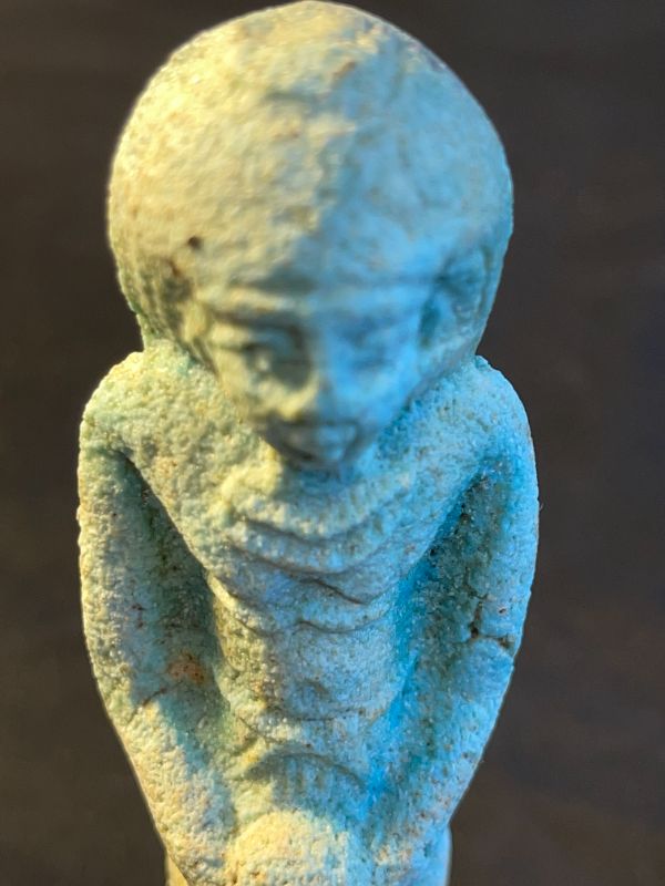 Photo 3 of ANCIENT EGYPTIAN USHABTI STATUETE BURIED W THE DEAD MOTHER HOLDING CHILD 3,000 YEARS OLD H4.5”