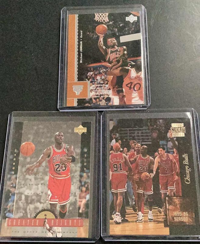 Photo 1 of 3 1996 MICHAEL JORDAN CARDS: UPPER DECK, TOPPS STADIUM CLUB