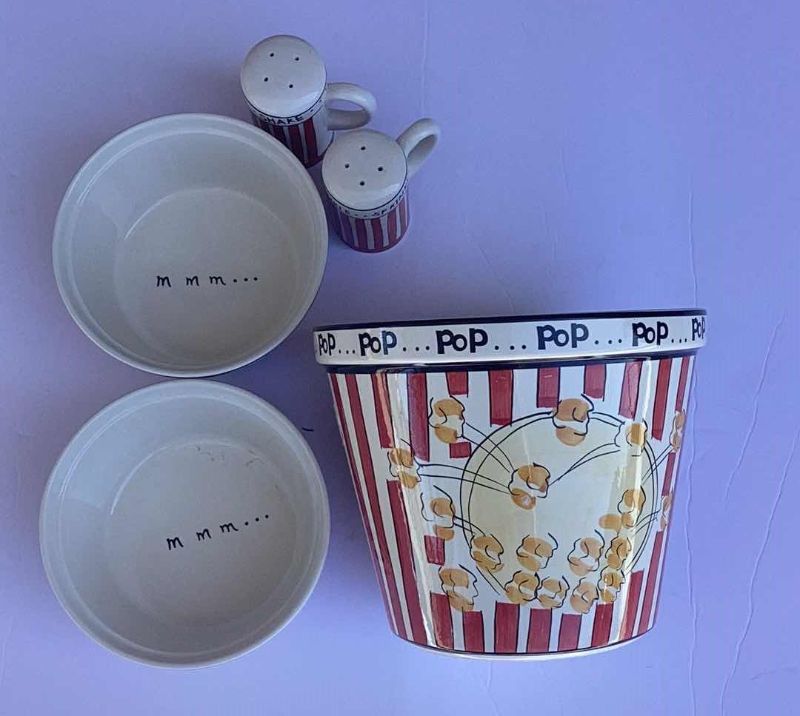 Photo 1 of CERAMIC POPCORN BOWLS AND SHAKERS