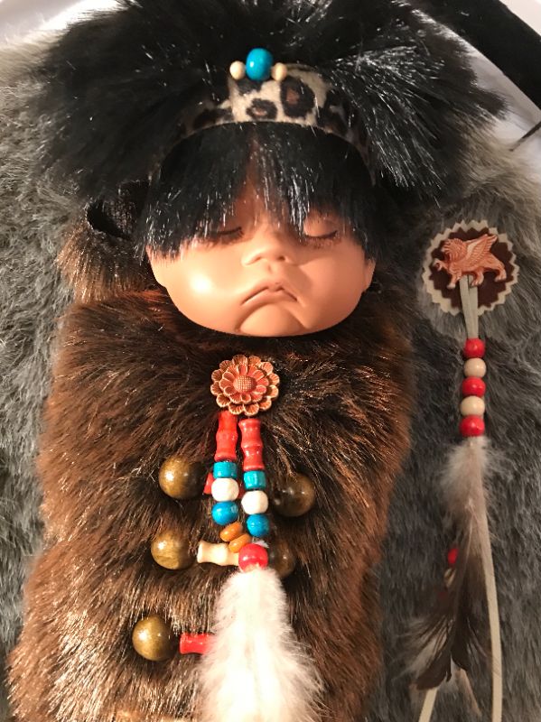 Photo 2 of NATIVE AMERICAN DREAMCATCHER WITH BABY IN PAPOOSE
17”