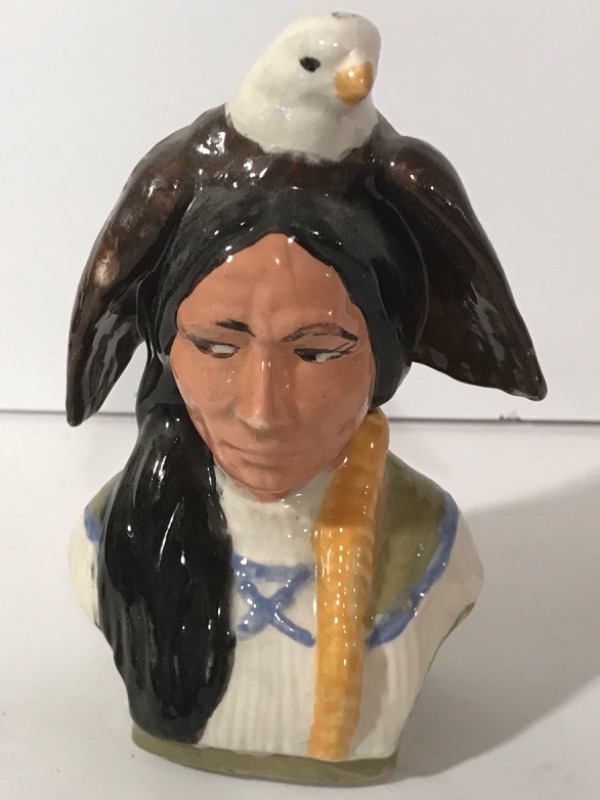 Photo 6 of VINTAGE GLAZED HANDCRAFTED NATIVE AMERICAN STATUES TALLEST H-12”