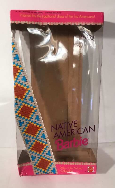 Photo 3 of NATIVE AMERICAN BARBIES W/ STANDS AND ONE BOX