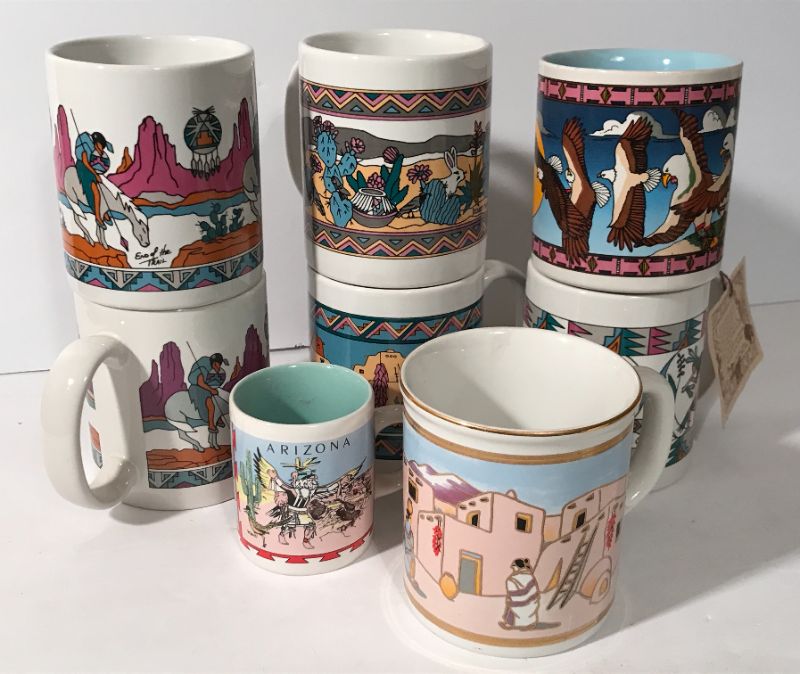 Photo 7 of SOUTHWEST / NATIVE AMERICAN MOTIF MUGS AND CUTTING BOARD 