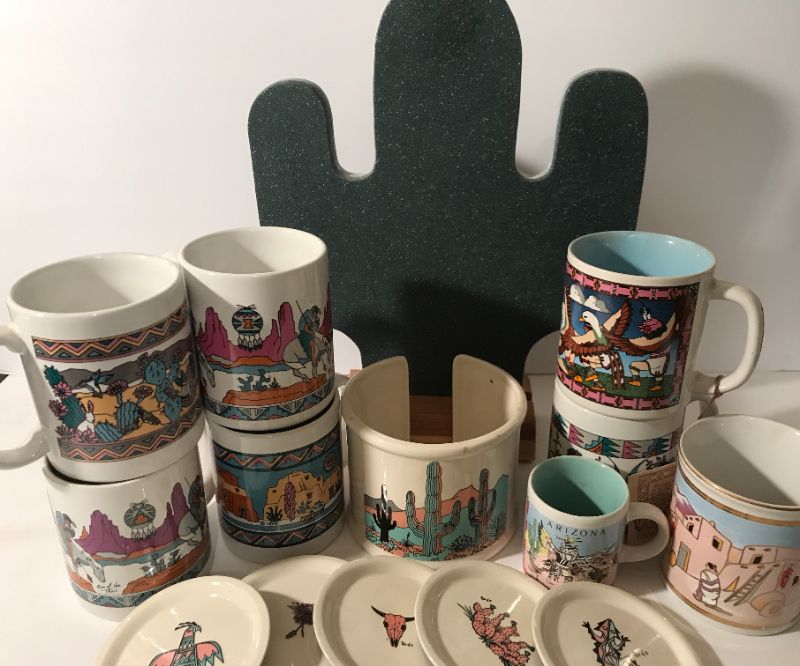 Photo 5 of SOUTHWEST / NATIVE AMERICAN MOTIF MUGS AND CUTTING BOARD 