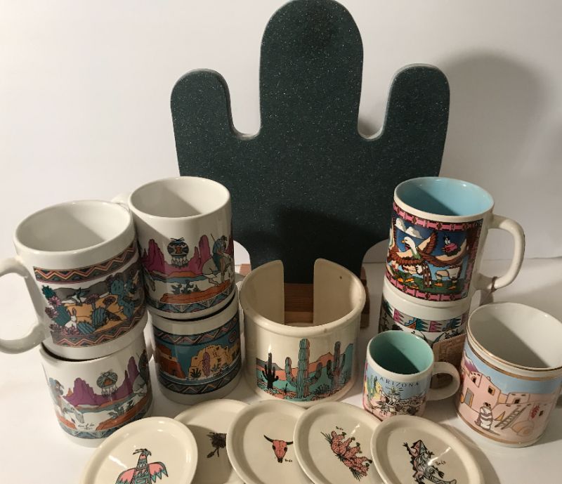 Photo 4 of SOUTHWEST / NATIVE AMERICAN MOTIF MUGS AND CUTTING BOARD 