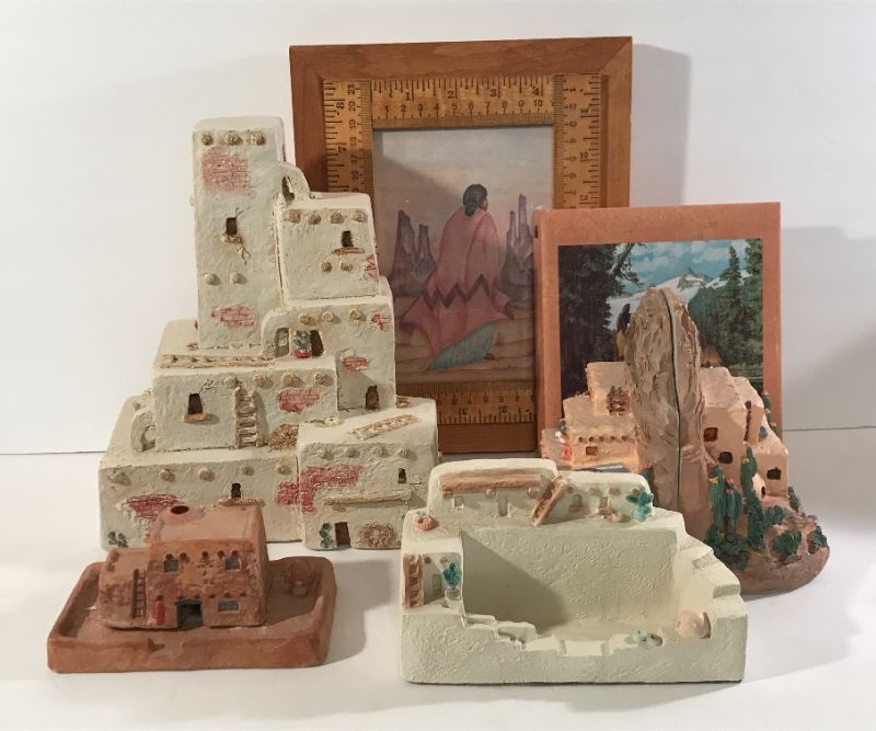 Photo 1 of SOUTHWEST ADOBE HOME POTTERY - STATUE, CARD, HOLDER, PICTURE, BOOKENDS & INCENSE BURNER 