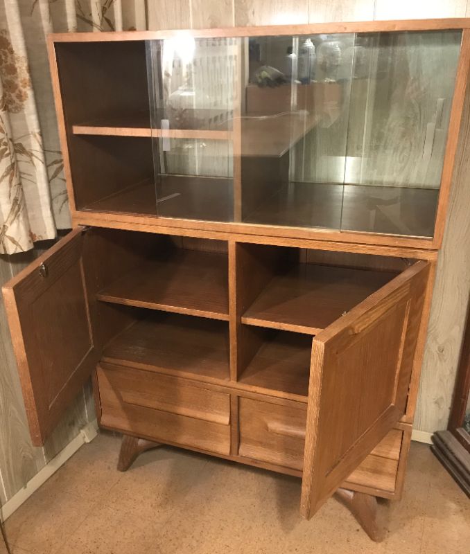 Photo 3 of MID-CENTURY MODERN JACK VAN DER MOLEN CERUSED OAK SERVING BUFFET - VERY UNIQUE 3 SEPERATE PIECES & ACCESS FROM BOTH SIDES OF BUFFET 36x20x51