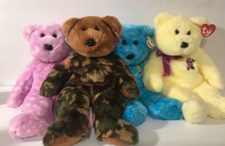 Photo 1 of TY BEANIE BUDDIES PLUSH BEARS W/ TAGS NOS 