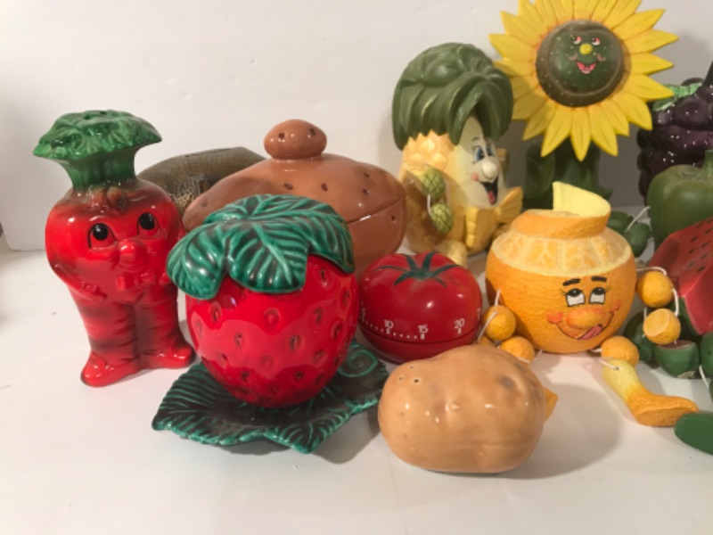 Photo 8 of VINTAGE FRUIT & VEGETABLE SHELF SITTERS SIGNED BY ARTIST & MORE