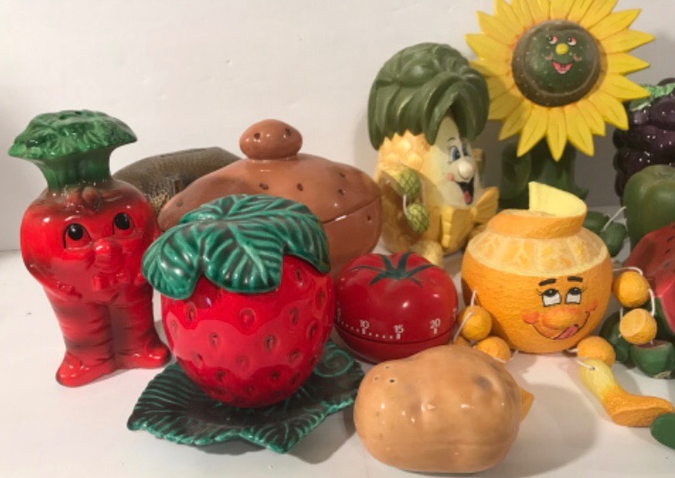 Photo 7 of VINTAGE FRUIT & VEGETABLE SHELF SITTERS SIGNED BY ARTIST & MORE