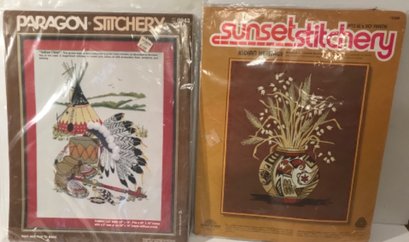 Photo 2 of SUNSET STITCHERY “INDIAN HERITAGE” EMBROIDERY & KIT & MORE- 6 ITEMS