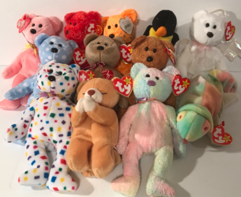 Photo 1 of BEANIE BABIES COLLECTION - NOS ALL WITH TAGS 
LOT OF 12 