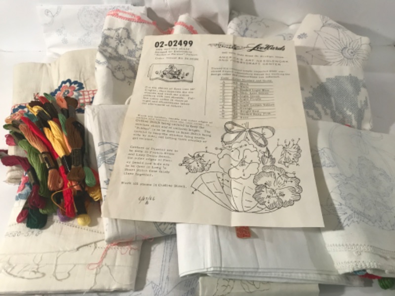 Photo 1 of VINTAGE LEE WARDS AMERICA’S ART NEEDLEWORK AND HOBBYCRAFT CENTER PILLOWS CASES AND RUNNERS 100% COTTON
