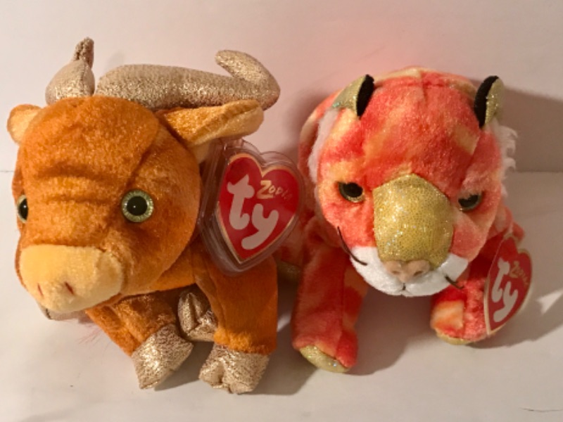 Photo 2 of ZODIAC TY BEANIE BABIES ALL WITH TAGS NOS