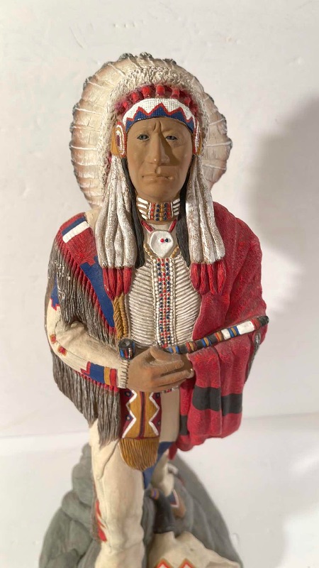 Photo 2 of VINTAGE TEISSEDRE NATIVE AMERICAN SCULPTURE H- 14” 