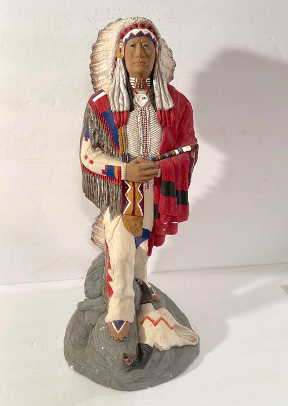 Photo 1 of VINTAGE TEISSEDRE NATIVE AMERICAN SCULPTURE H- 14” 