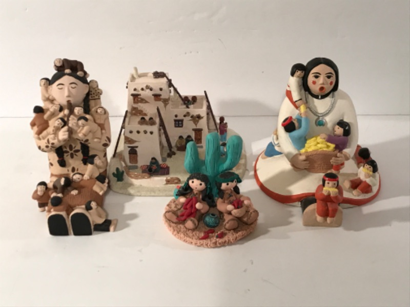 Photo 1 of VINTAGE NATIVE AMERICAN STORYTELLER FIGURES