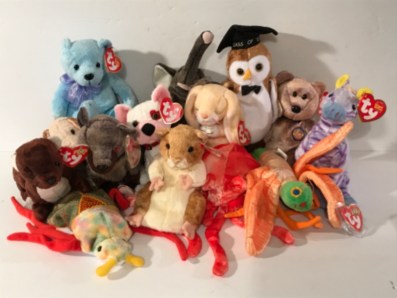 Photo 1 of 14 TY BEANIE BABIES ALL NOS WITH TAGS