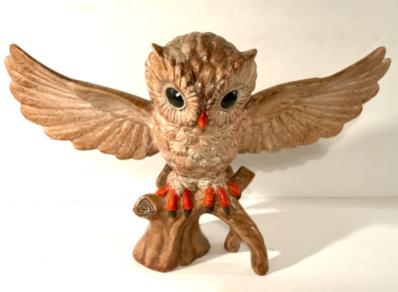 Photo 1 of VINTAGE 60’s / 70’s OWL STATUE WINGS 17 “x 12”