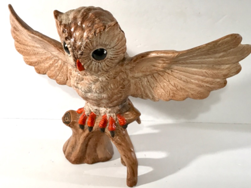 Photo 2 of VINTAGE 60’s / 70’s OWL STATUE WINGS 17 “x 12”