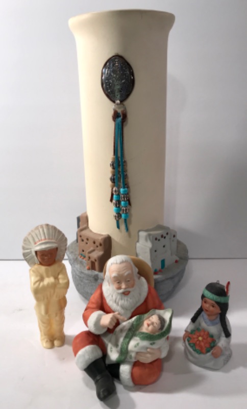 Photo 2 of SANTAS LULLABY BY GREGORY PERILLO SCULPTURE AND SOUTHWEST VASE /