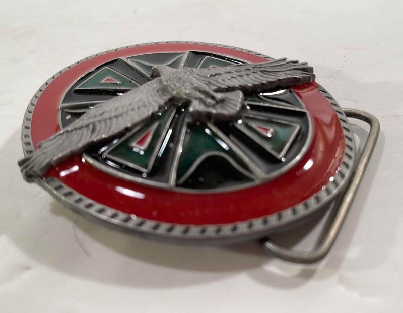 Photo 2 of EAGLE ENAMELED Pewter Belt Buckle fits up to 1 3/4" Belt