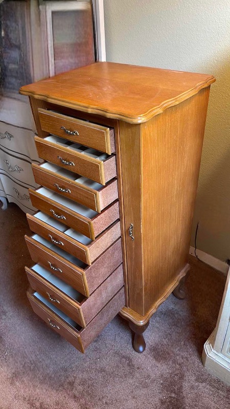 Photo 1 of POWELL VINTAGE JEWELRY 8 DRAWER HUTCH 18”x 15”x 40”