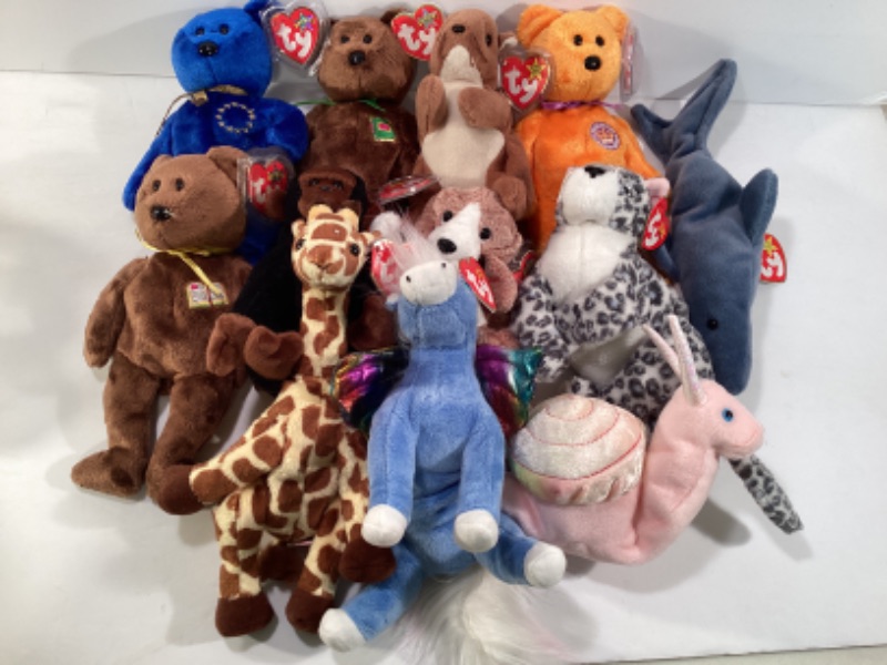 Photo 1 of TY BEANIE BABIES NOS WITH TAGS. LOT OF 12