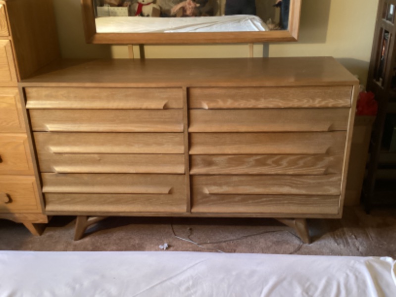 Photo 3 of MID-CENTURY MODERN JACK VAN DER MOLEN LOWBOY 10 DRAWER DRESSER WITH MIRROR 44”x 34” VERY RARE 58”x 20”x 33”