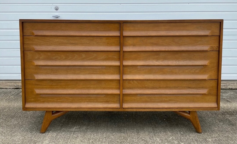 Photo 1 of MID-CENTURY MODERN JACK VAN DER MOLEN LOWBOY 10 DRAWER DRESSER WITH MIRROR 44”x 34” VERY RARE 58”x 20”x 33”