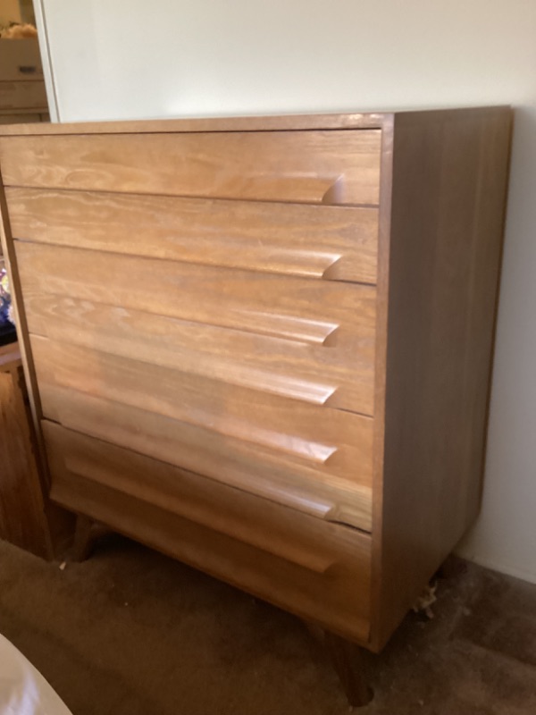 Photo 3 of MID-CENTURY JACK VAN DER MOLEN TALLBOY 6 DRAWER DRESSER 36”x 20”x 42” (MATCHING ITEMS IN AUCTION)