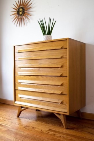 Photo 1 of MID-CENTURY JACK VAN DER MOLEN TALLBOY 6 DRAWER DRESSER 36”x 20”x 42” (MATCHING ITEMS IN AUCTION)