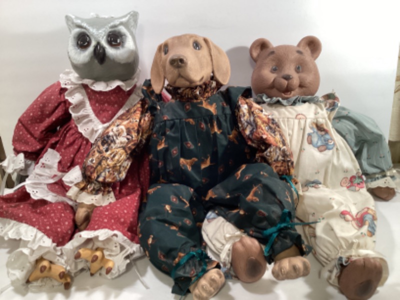 Photo 1 of UNIQUE HANDCRAFTED BEAR , DOG AND OWL