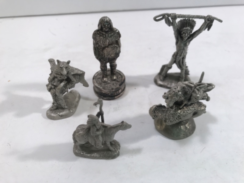 Photo 1 of NATIVE AMERICAN HUDSON PEWTER MINIATURE FIGURINES