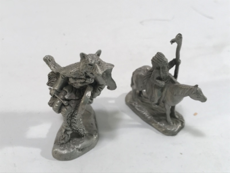 Photo 3 of NATIVE AMERICAN HUDSON PEWTER MINIATURE FIGURINES