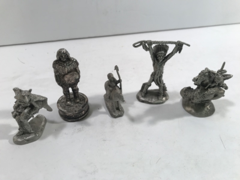 Photo 2 of NATIVE AMERICAN HUDSON PEWTER MINIATURE FIGURINES