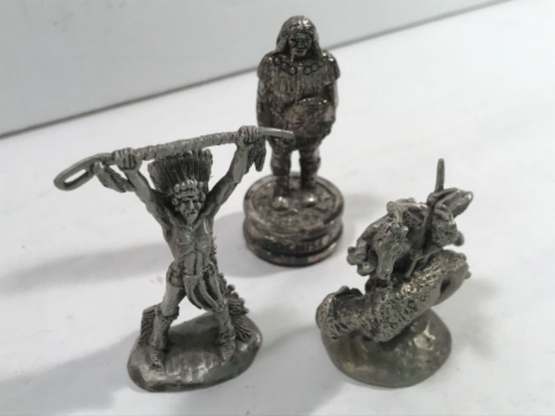 Photo 4 of NATIVE AMERICAN HUDSON PEWTER MINIATURE FIGURINES