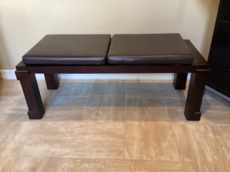 Photo 3 of SOLID WOOD BENCH SEAT WITH REMOVABLE CUSHIONS 44 X 18 X 18