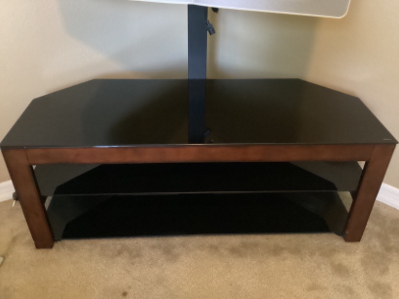 Photo 1 of TEMPERED GLASS TOP TV STAND 49 X 21 X 19