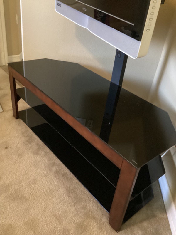 Photo 2 of TEMPERED GLASS TOP TV STAND 49 X 21 X 19