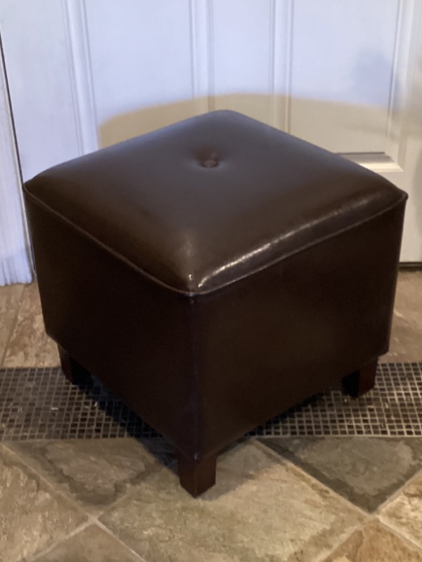 Photo 1 of BROWN SOFT TOP OTTOMAN - 18 X 18 X 17