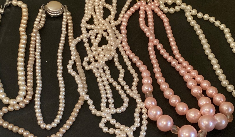 Photo 1 of SIMULATED PEARL NECKLACES & MORE - SOME VINTAGE