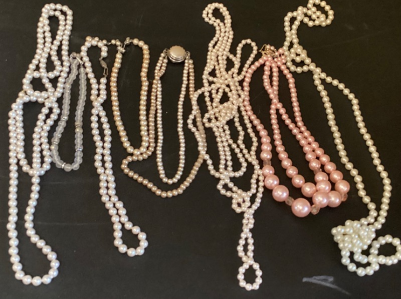 Photo 3 of SIMULATED PEARL NECKLACES & MORE - SOME VINTAGE