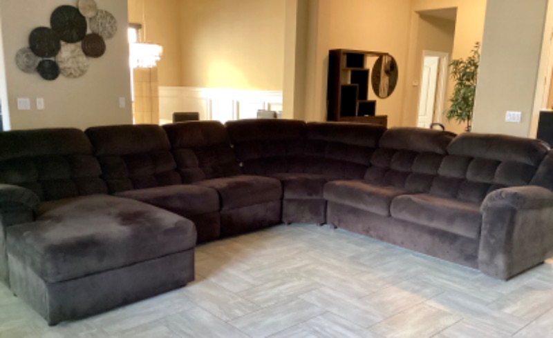 Photo 4 of EXTRA LARGE L SHAPED RECLINING SOFA & LOUNGE 108” END TO MIDDLE & 133” FROM CORNER TO LOUNGE