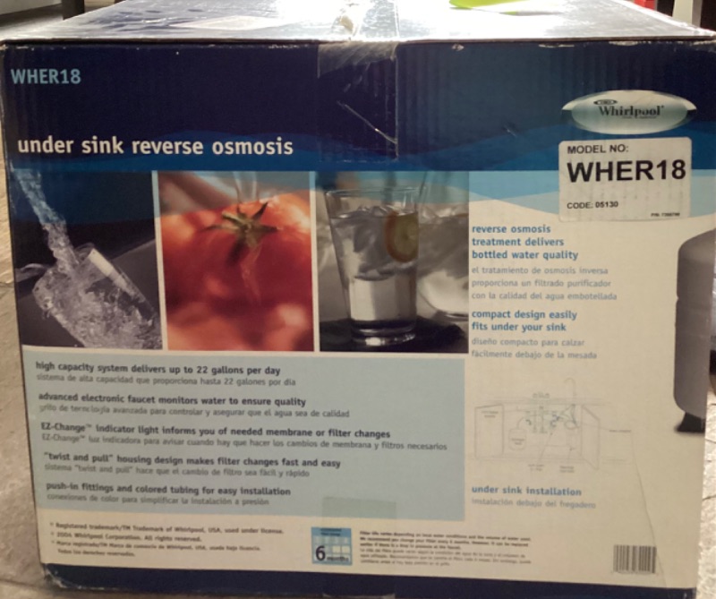 Photo 3 of WHIRLPOOL UNDER SINK REVERSE OSMOSIS - HIGH CAPACITY NIB