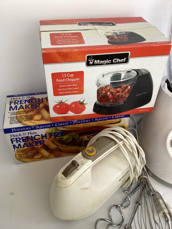 Photo 3 of MAGIC CHEF MINI ELECTRIC CHOPPER, FRENCH FRY MAKER, OSTER BLENDER & MORE